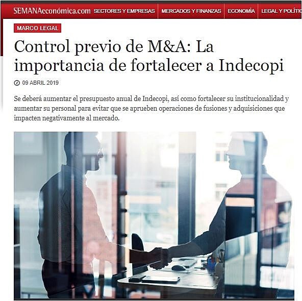 Control previo de M&A: La importancia de fortalecer a Indecopi